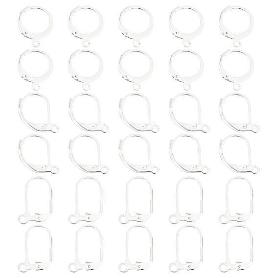 30шт 3 стиль 304 фурнитура для сережек из нержавеющей стали, с горизонтальными петлями