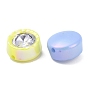 UV Plating Iridescent Acrylic with Rhinestone Beads, Flat Round