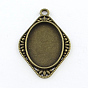 Tibetan Style Alloy Pendant Cabochon Settings, Cadmium Free & Lead Free