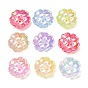 Plating Opaque Acrylic Beads, Iridescent, Flower