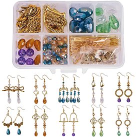 DIY Earring Making, Tibetan Style Alloy Connectors, Brass Earring Hooks and Glass Beads