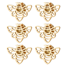 6Pcs Bees 304 Stainless Steel Lapel Pin Backs for Backpack Clothes