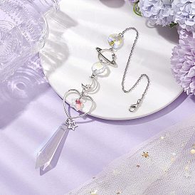 Сплав планета луна подвесные украшения, Стеклянные конусообразные ловцы солнца с кисточками для украшения сада на открытом воздухе