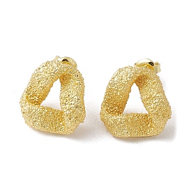 Brass Stud Earrings, Twist Triangle