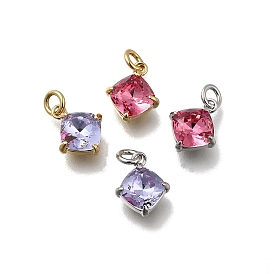 Ромб из латуни со стеклянными подвесками, одиночные каменные прелести, без кадмия и без свинца, долговечный, стойки покрытие