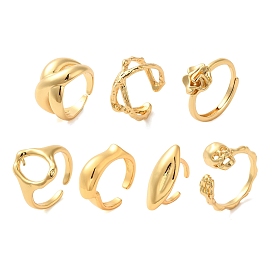 304 Stainless Steel Open Cuff Rings, Jewely for Women, Real 18K Gold Plated