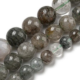 Natural Lodolite Quartz Beads Strands, Round