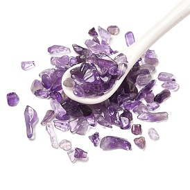 Natural Amethyst Chip Beads, No Hole/Undrilled