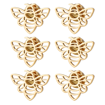 6Pcs Bees 304 Stainless Steel Lapel Pin Backs for Backpack Clothes