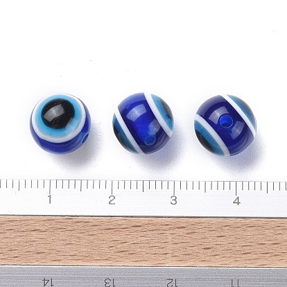 Round Evil Eye Resin Beads