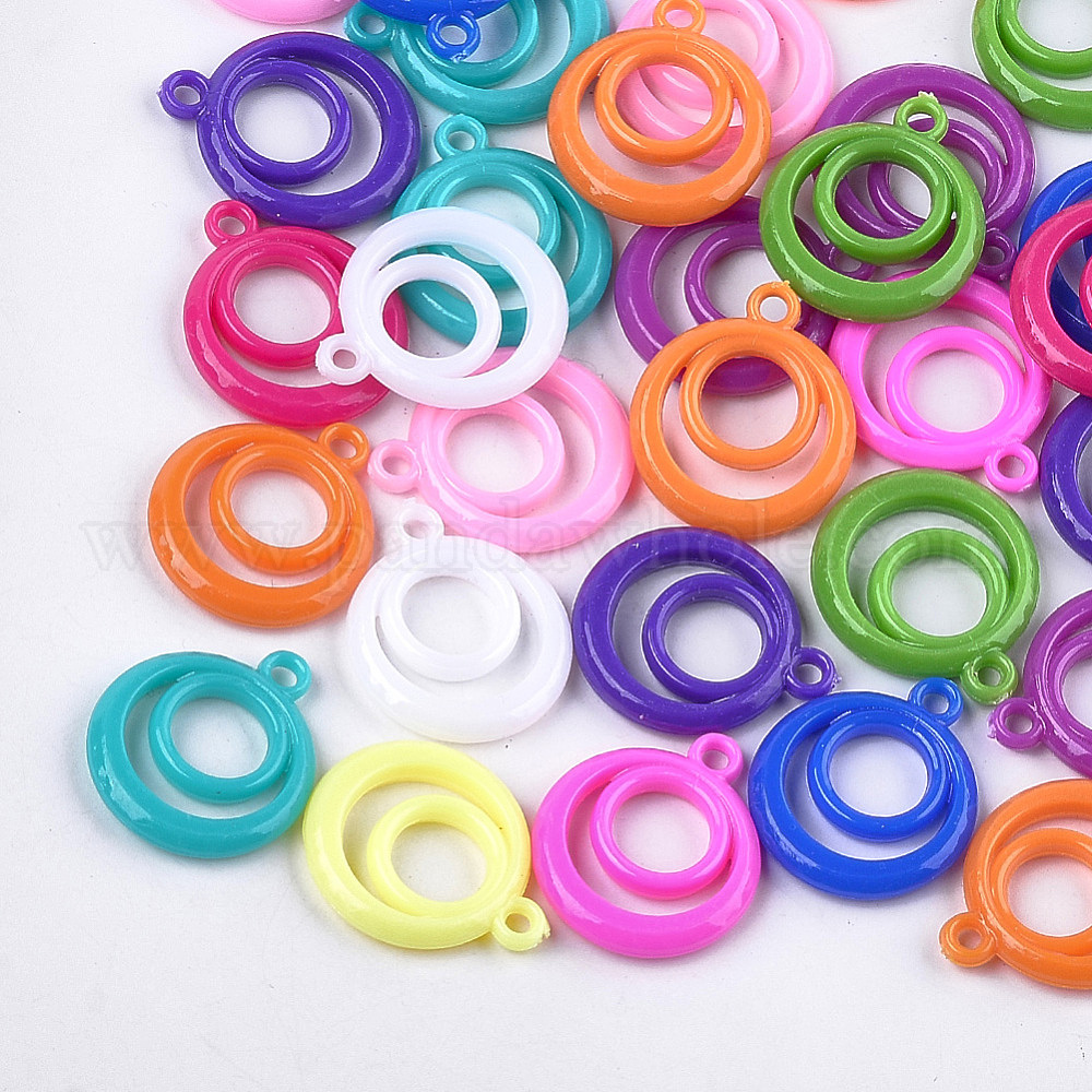 China Factory Plastic Pendants, Ring 29.5x25x4mm, Hole 2.5mm, about