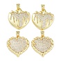 Покрытие стойки латунь микропаве прозрачные подвески из кубического циркония, долговечный, без свинца и без кадмия, сердце