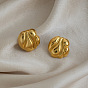 Geometric Round 304 Stainless Steel Stud Earrings for Women