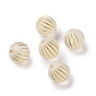 Plating Acrylic Beads, Golden Metal Enlaced, Frosted, Round