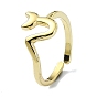 Brass Open Cuff Rings, Cadmium Free & Nickel Free & Lead Free, Fishtail