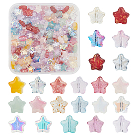 Spray Painted Glass Beads, Star