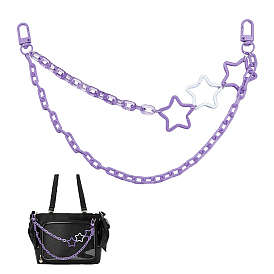 3шт акриловые кабельные цепи двухслойные сумки декоративные цепи, с застежками в виде звездочек из железа, аксессуары для замены сумок