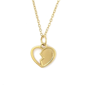 Ионное покрытие (ip) 304 ожерелья с подвесками из нержавеющей стали для женщин, сердце