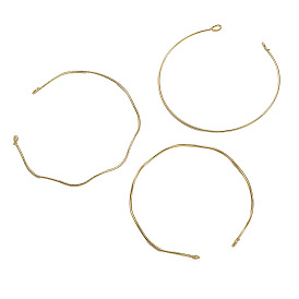 Brass Wire Wrap Torque Bangles, with Magnetic Clasps