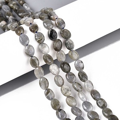 Природные лабрадорита бисер нитей, Плоско-овальные