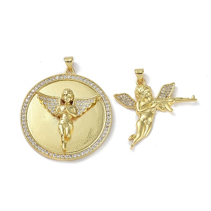 Покрытие стойки латунь микропаве прозрачные подвески из кубического циркония, долговечный, без свинца и без кадмия, реальный 18 k позолоченный