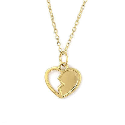 Ion Plating(IP) 304 Stainless Steel Pendant Necklaces for Women, Heart