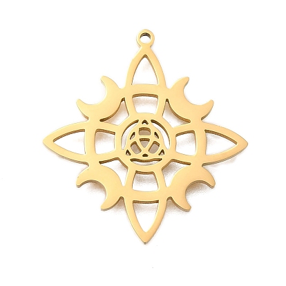 304 подвески из нержавеющей стали, лазерная резка, узел ведьмы с лунным амулетом