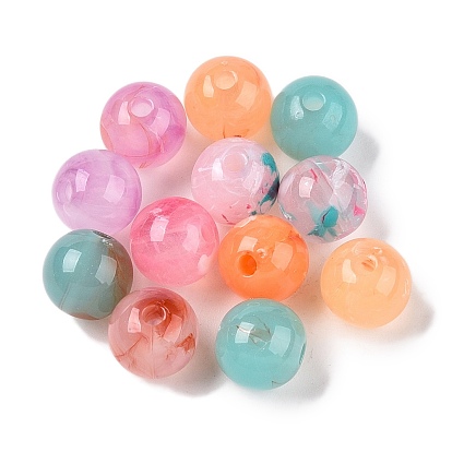 Непрозрачные акриловые бусины, круглые