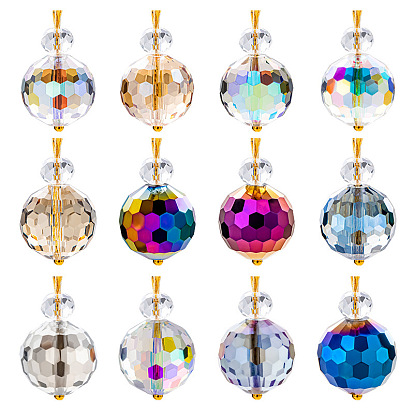Electroplate Glass Ceiling Chandelier Ball Prism Pendant Decoration, for Christmas Tree Hanging Ornaments