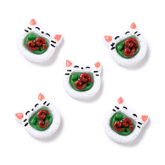 Harz Cabochons, Imitation Lebensmittel, Sushi-Rolle in Katzenkopfform