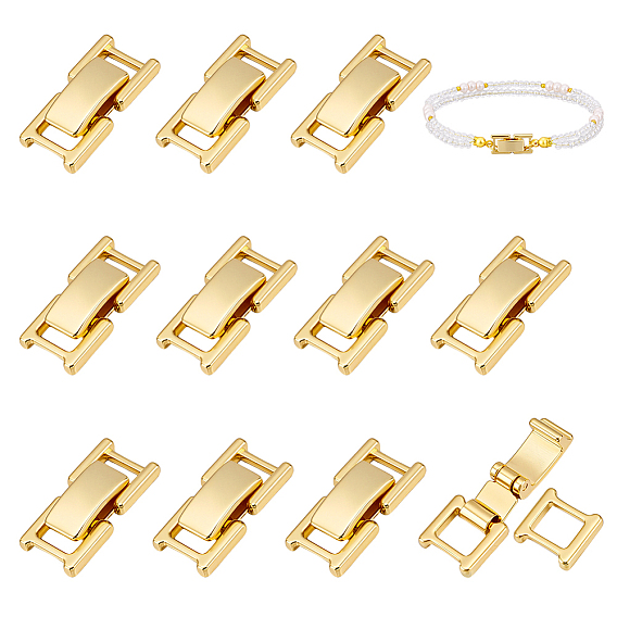 12шт. латунные застежки для часовых ремешков, без кадмия и без свинца, прямоугольные