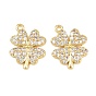 Латунные микро проложить кубического циркония подвески, клевер амулеты, долговечный, стойки покрытие, без свинца и без кадмия
