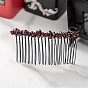 Natural & Synthetic Gemstone Chip Hair Combs for Women, Metal Bridal Crown Hair Accessories