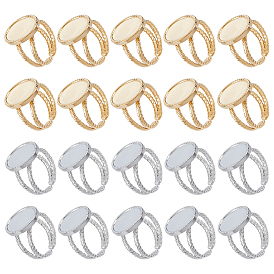 20 шт. 2 цвета 304 нержавеющая сталь открытые манжеты кольца настройки, овальные