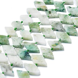 Natural Seaame Jasper Beads Strands, Rhombus