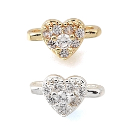 Латунные микропаве прозрачные кубические цирконии 2-петлевые разделительные планки в форме сердца, долговечный, стойки покрытие