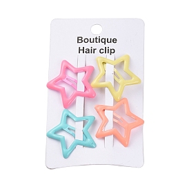 Star Spray Painted Iron Snap Hair Clip for Girls