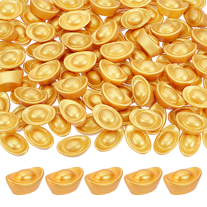 1 Миниатюрная модель золотого слитка из смолы в пакете, аксессуары для кукольного домика с микро-ландшафтом, притворяясь опорными украшениями