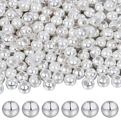 925 Sterling Silver Spacer Beads, Round