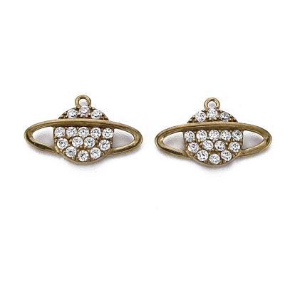 Micro cuivres ouvrent pendentifs zircone cubique, sans nickel, planète, charmes de l'espace de l'univers