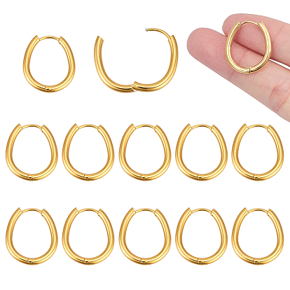 6 пары 201 серьги-кольца из нержавеющей стали, с 316 хирургическими штифтами из нержавеющей стали, ионное покрытие (ip)