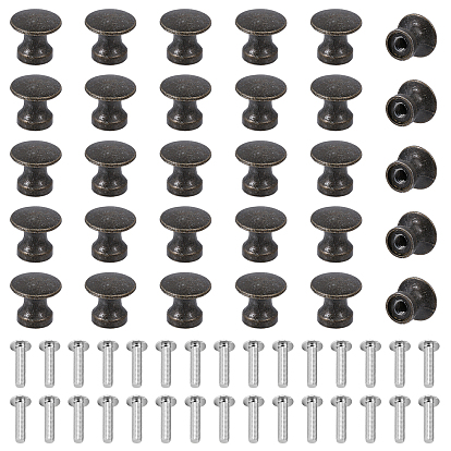 Ручки для выдвижных ящиков из цинкового сплава, шкаф тянет ручки для ящика, аксессуары для дверных ручек, плоско-круглые