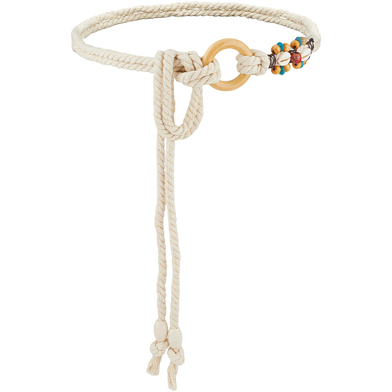 Плетеные ремни-цепочки ручной работы из хлопка и льна для женщин и дамских платьев