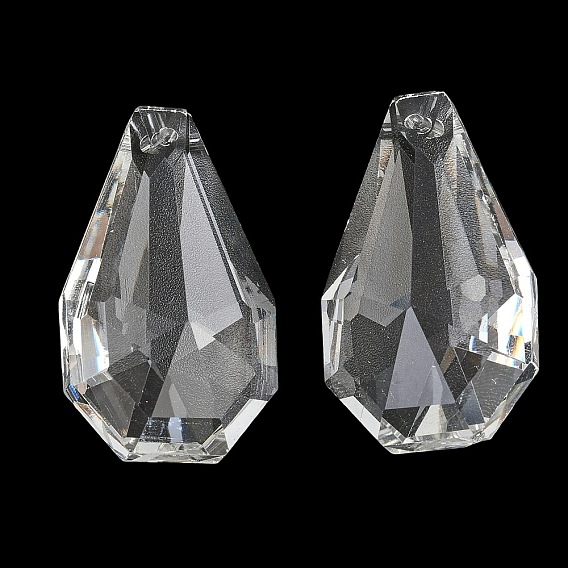 Lustres en verre à suspensions prismatiques, breloques en forme de larme à facettes