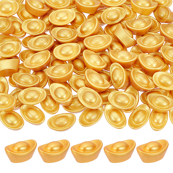 1 Миниатюрная модель золотого слитка из смолы в пакете, аксессуары для кукольного домика с микро-ландшафтом, притворяясь опорными украшениями