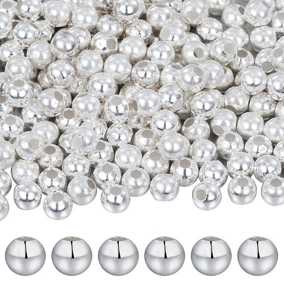 925 Sterling Silver Spacer Beads, Round