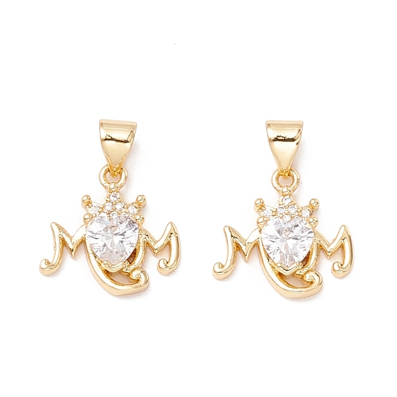 Brass Micro Pave Clear Cubic Zirconia Charms, Bat Shapes