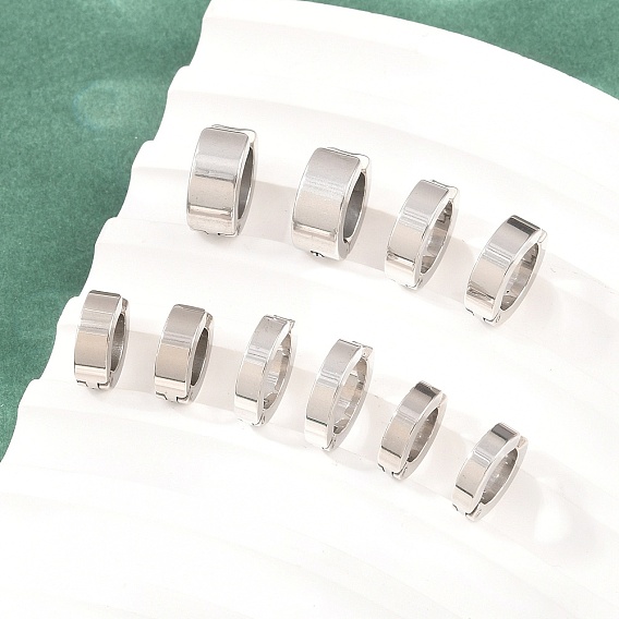 201 Stainless Steel Cuff Earrings, C-Shaped, with 304 Stainless Steel Pin
