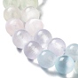 Natural Selenite Beads Strands, Dyed, Macaron Color Round Beads