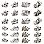 64Pcs 8 Style Tibetan Style Alloy Beads, Animal Shape